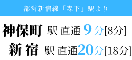 東京メトロ三田線「巣鴨」駅より、大手町駅 直通12分[13分]、内幸町駅 直通１6分[17分]